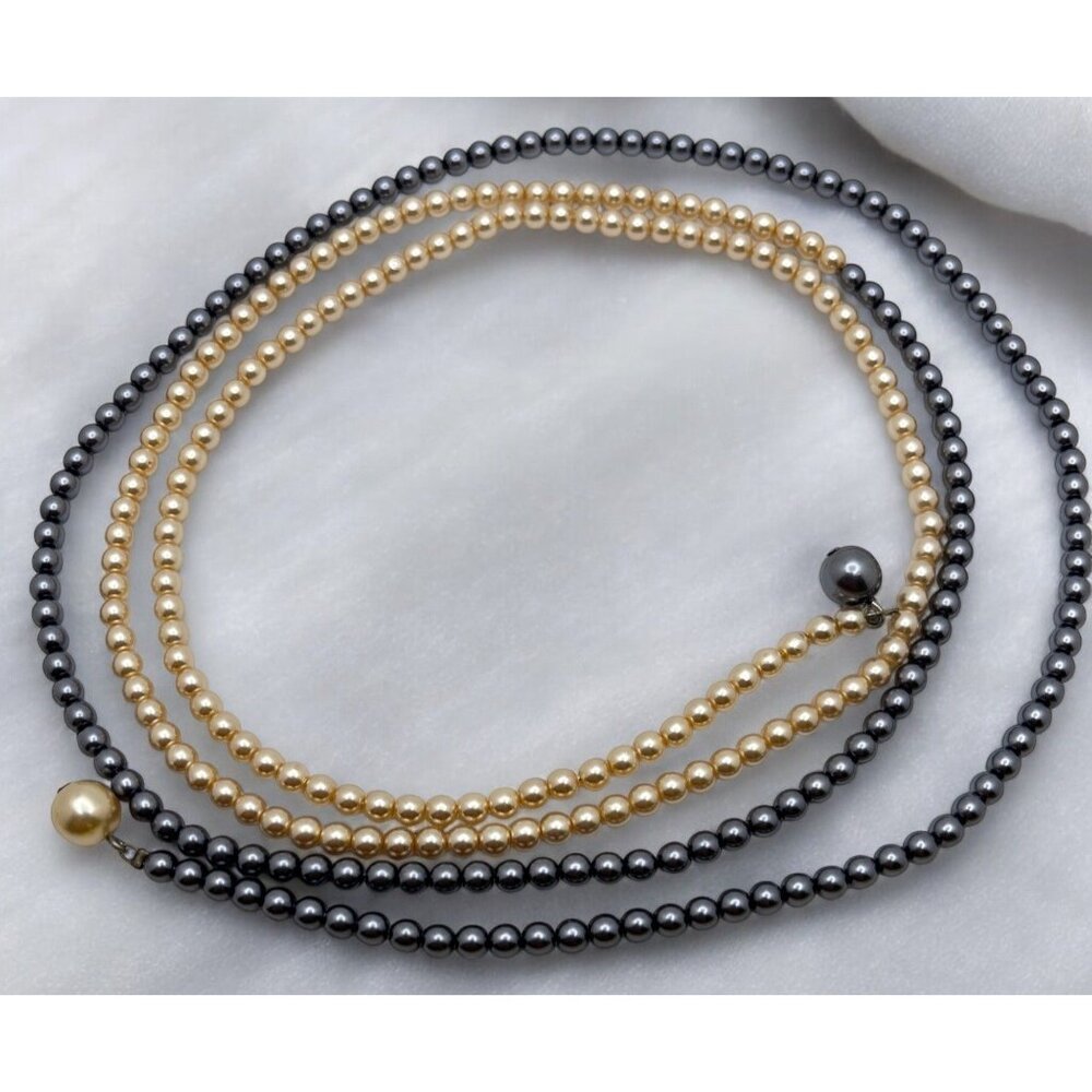 Elegant Faux Pearl Bead Strand Multi Color String No Clasp 46 Inch Garland